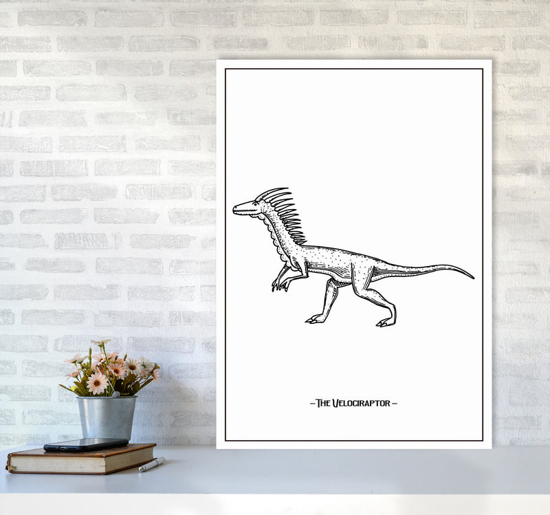 The Velociraptor Art Print by Jason Stanley A1 Black Frame