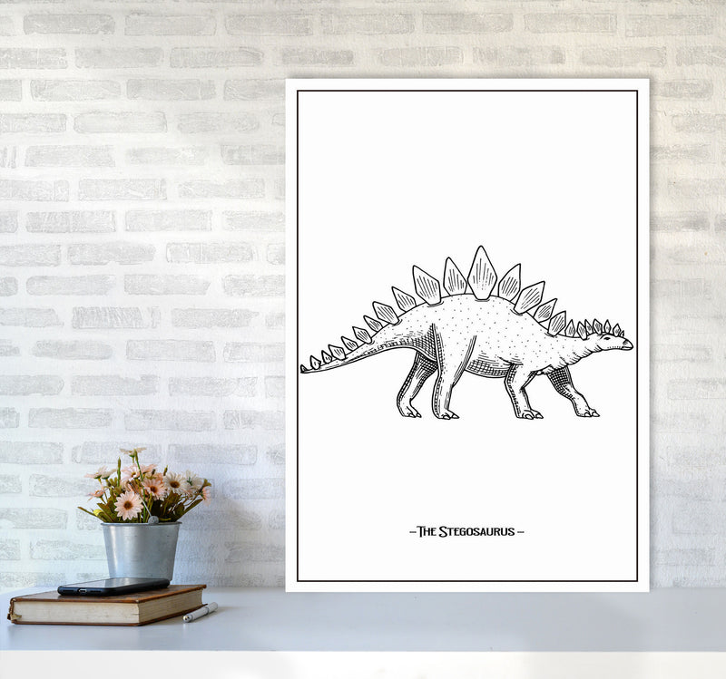 The Stegosaurus Art Print by Jason Stanley A1 Black Frame