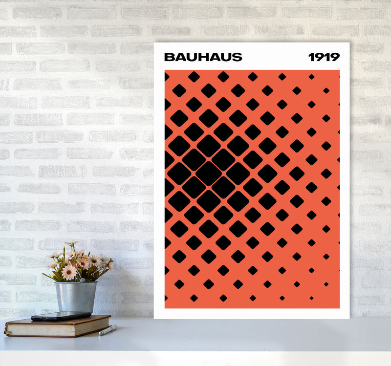 Bauhaus 1919 Red Art Print by Jason Stanley A1 Black Frame