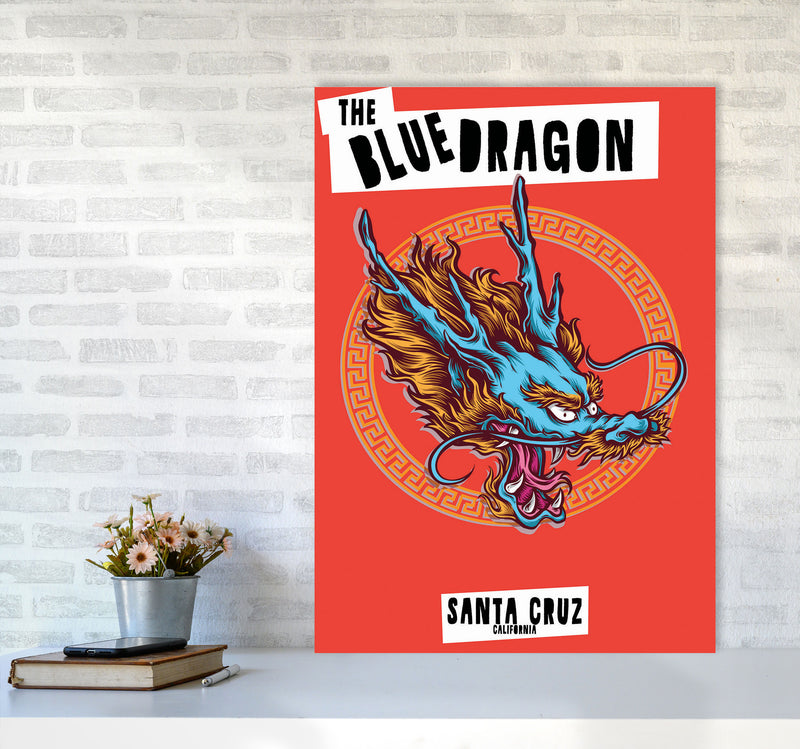 The Blue Dragon Art Print by Jason Stanley A1 Black Frame