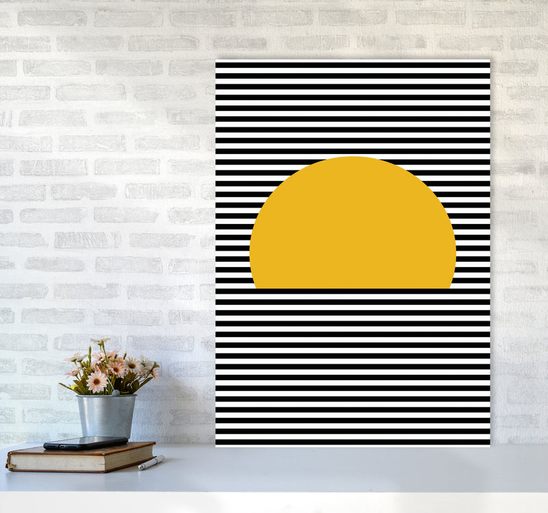 Sunset Line Art Art Print by Jason Stanley A1 Black Frame
