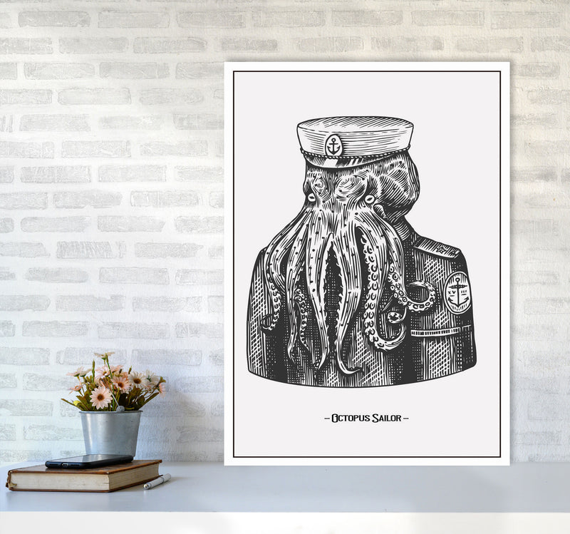 Octopus Sailor Art Print by Jason Stanley A1 Black Frame