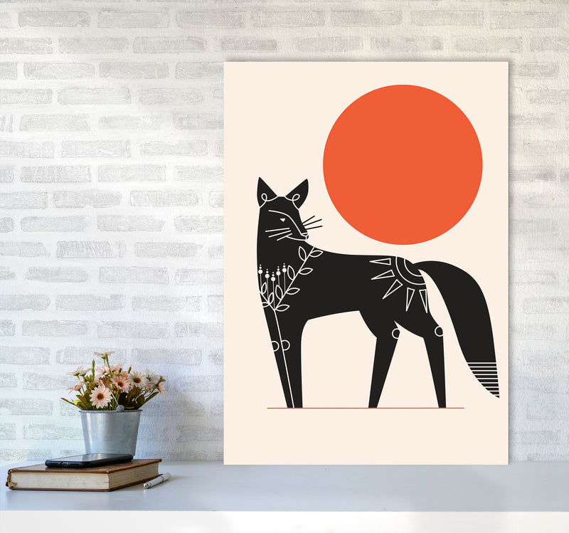 Fox And The Sun Art Print by Jason Stanley A1 Black Frame