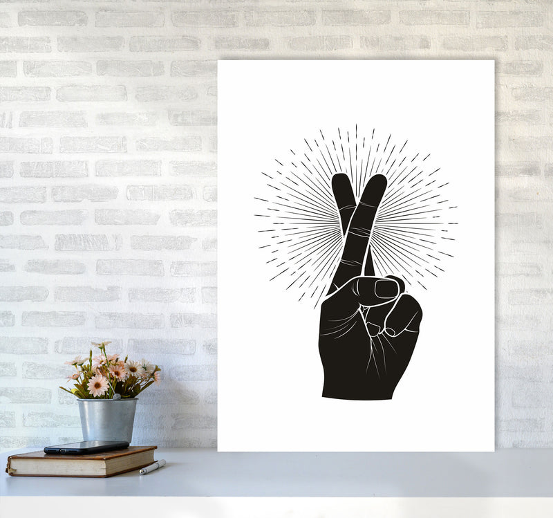 Fingers Crossed Art Print by Jason Stanley A1 Black Frame