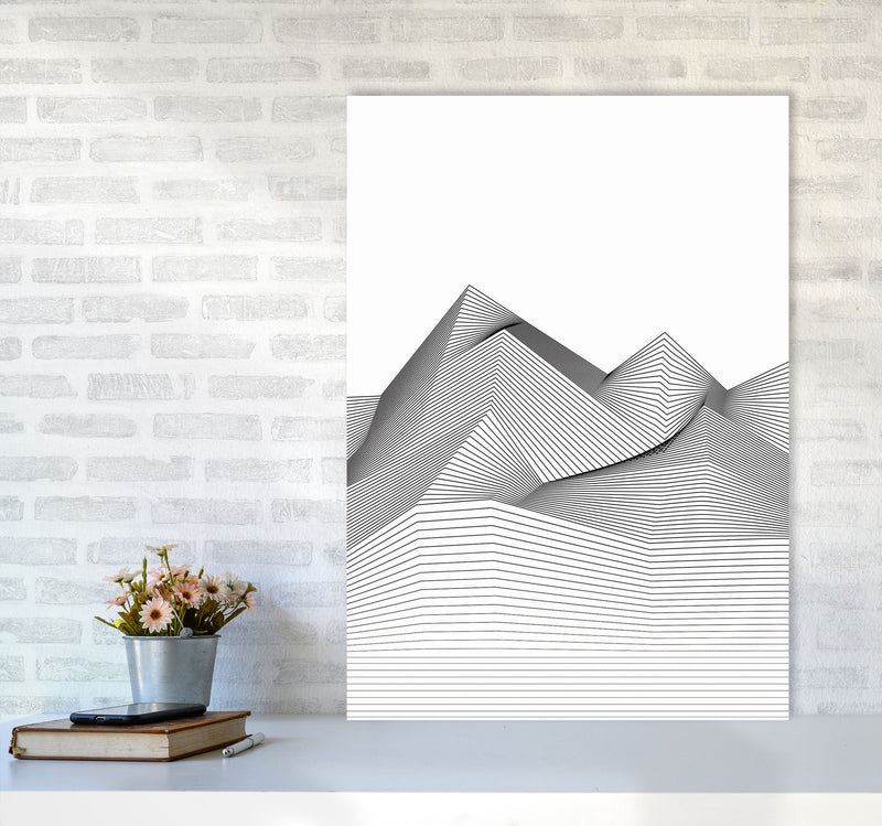Line Mountains Art Print by Jason Stanley A1 Black Frame