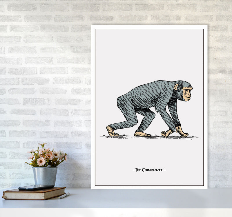 The Chimpanzee Art Print by Jason Stanley A1 Black Frame