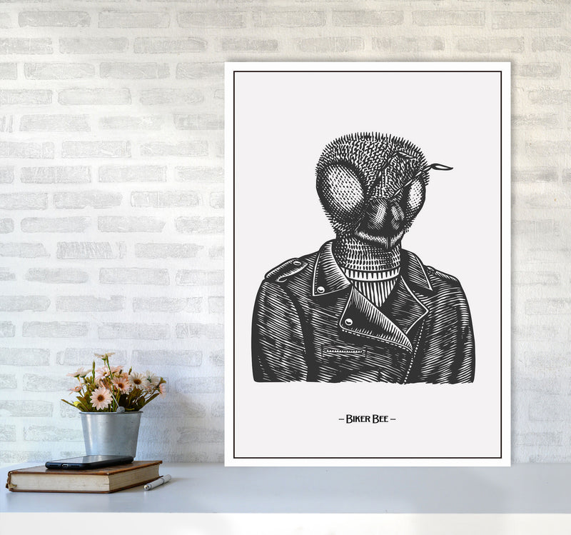 The Biker Bee Art Print by Jason Stanley A1 Black Frame
