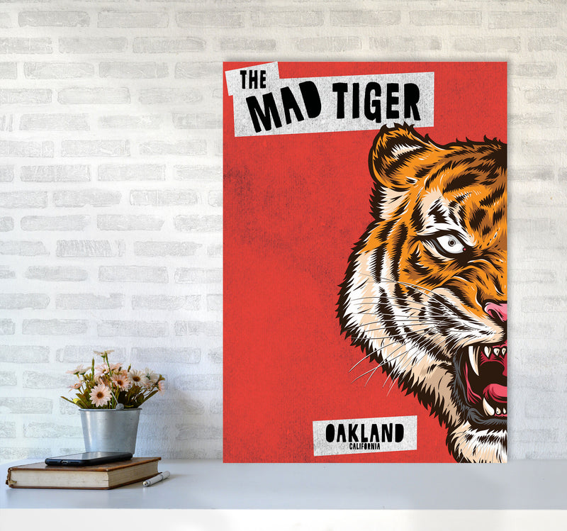 The Mad Tiger Art Print by Jason Stanley A1 Black Frame