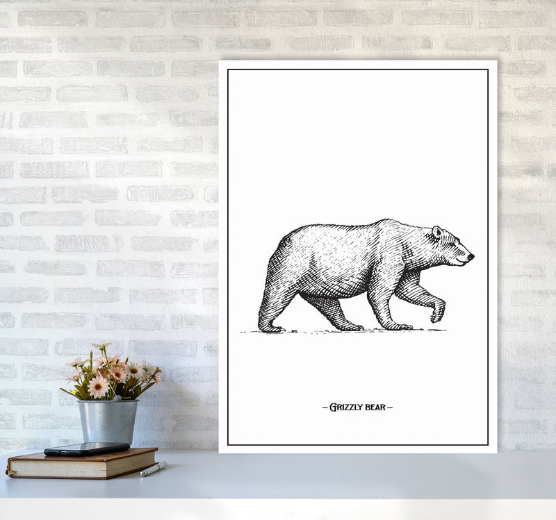 Grizzly Bear Art Print by Jason Stanley A1 Black Frame