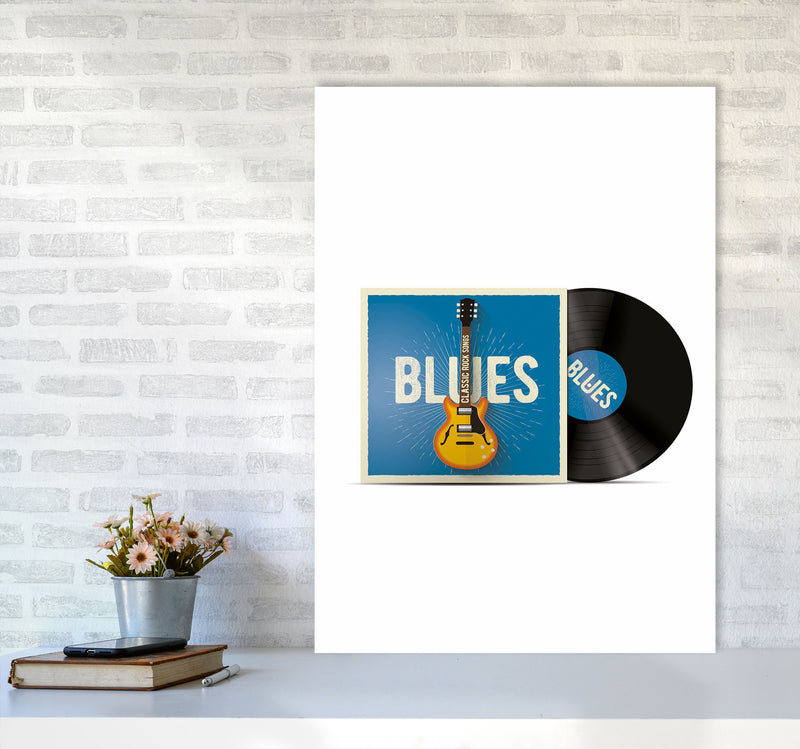 Blues Vinyl Art Print by Jason Stanley A1 Black Frame