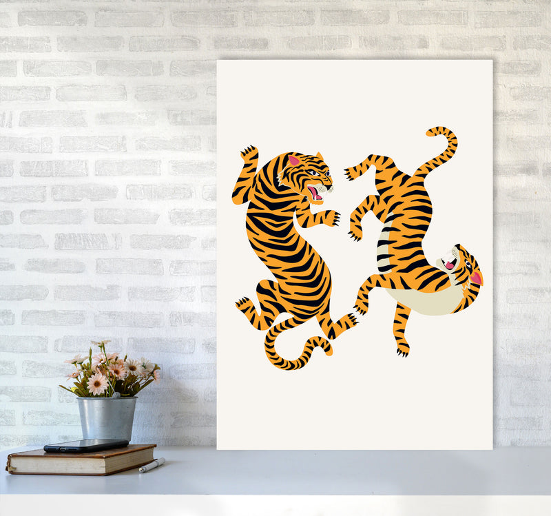 Two Tigers Art Print by Jason Stanley A1 Black Frame