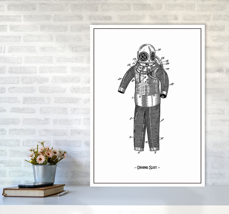 Diving Suit Art Print by Jason Stanley A1 Black Frame