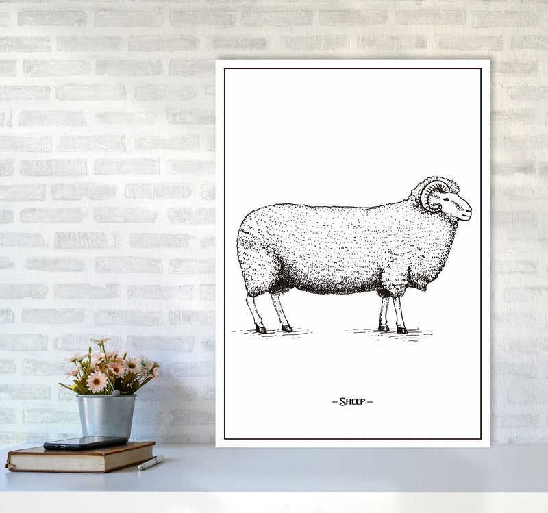 Sheep Art Print by Jason Stanley A1 Black Frame