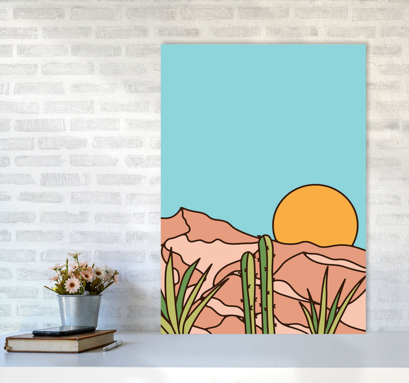 Minimal Desert Sunset Art Print by Jason Stanley A1 Black Frame