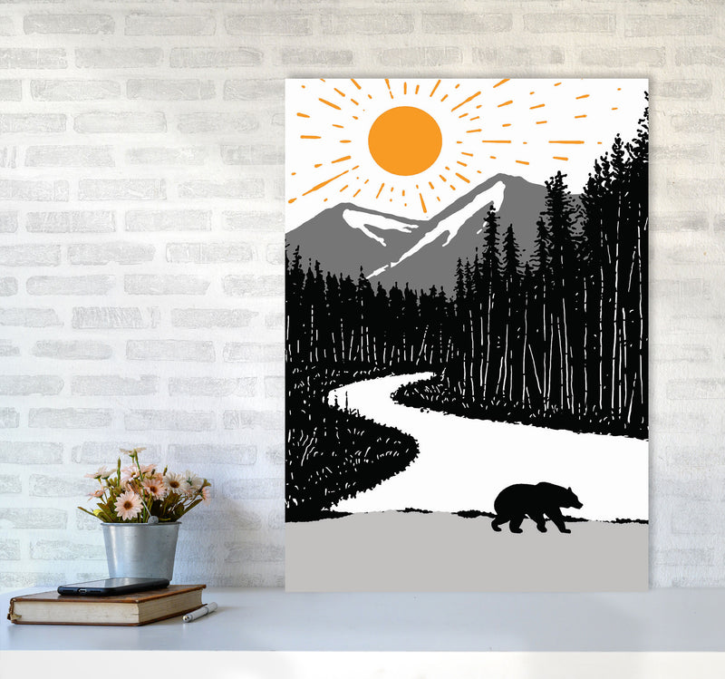 Bear By The River Art Print by Jason Stanley A1 Black Frame