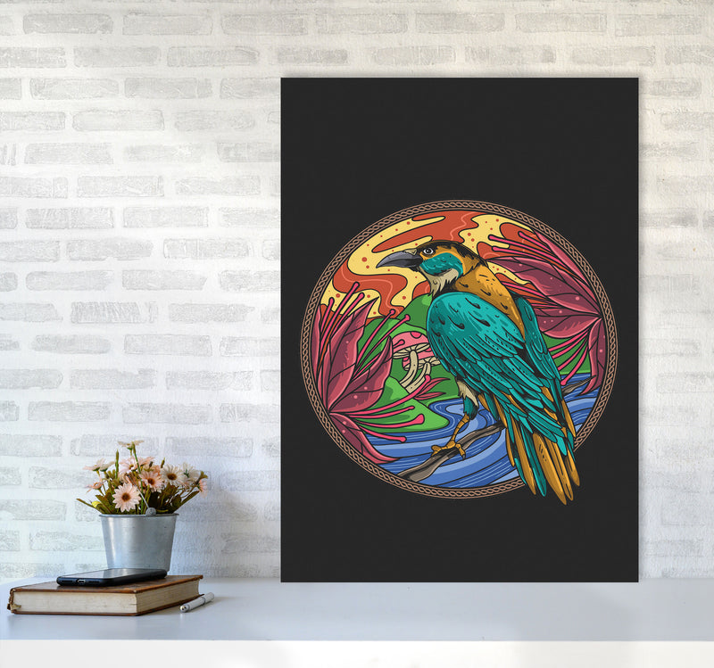 The Wise Crow Art Print by Jason Stanley A1 Black Frame
