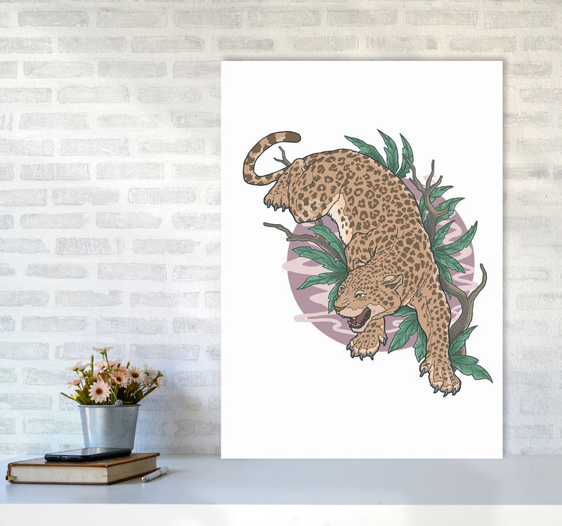 Wild Leopard Art Print by Jason Stanley A1 Black Frame
