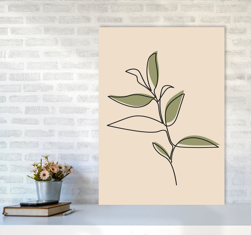 Abstract One Line Leaf Drawing I Art Print by Jason Stanley A1 Black Frame