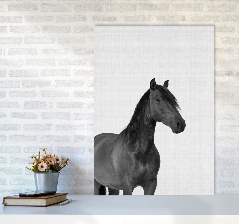 The Dark Horse Rides At Night Art Print by Jason Stanley A1 Black Frame
