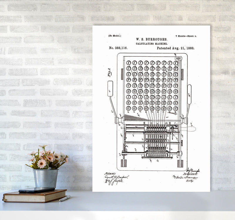 Calculating Machine Patent 2 Art Print by Jason Stanley A1 Black Frame
