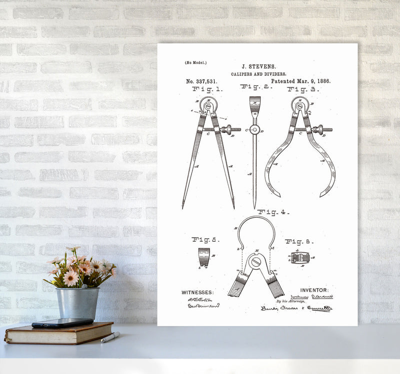 Calipers And Dividers Patent Art Print by Jason Stanley A1 Black Frame