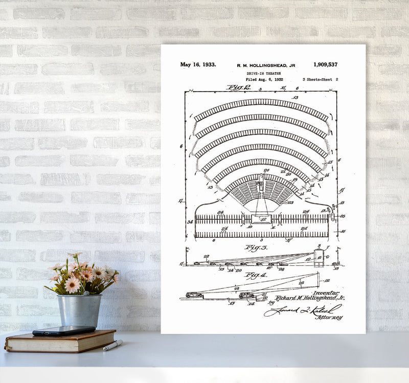 Drive In Theatre Patent Art Print by Jason Stanley A1 Black Frame
