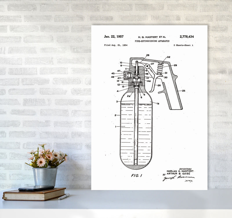 Fire Extinguisher Patent Art Print by Jason Stanley A1 Black Frame