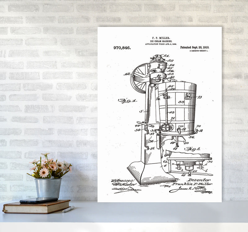 Ice Cream Machine Patent Art Print by Jason Stanley A1 Black Frame