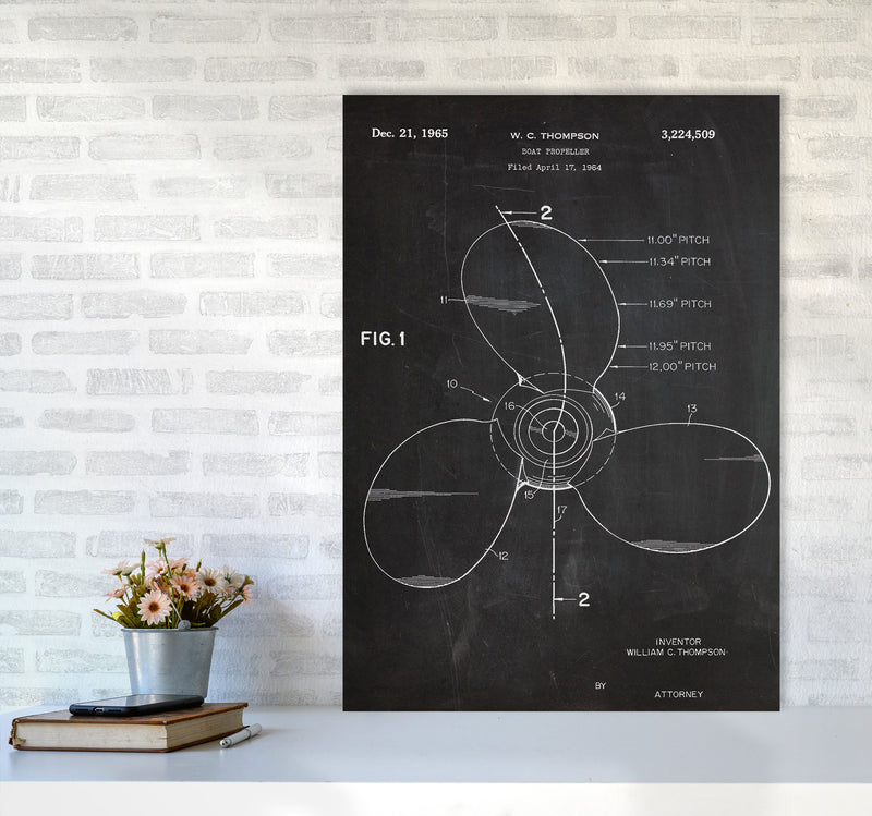 Boat Propeller Patent Art Print by Jason Stanley A1 Black Frame