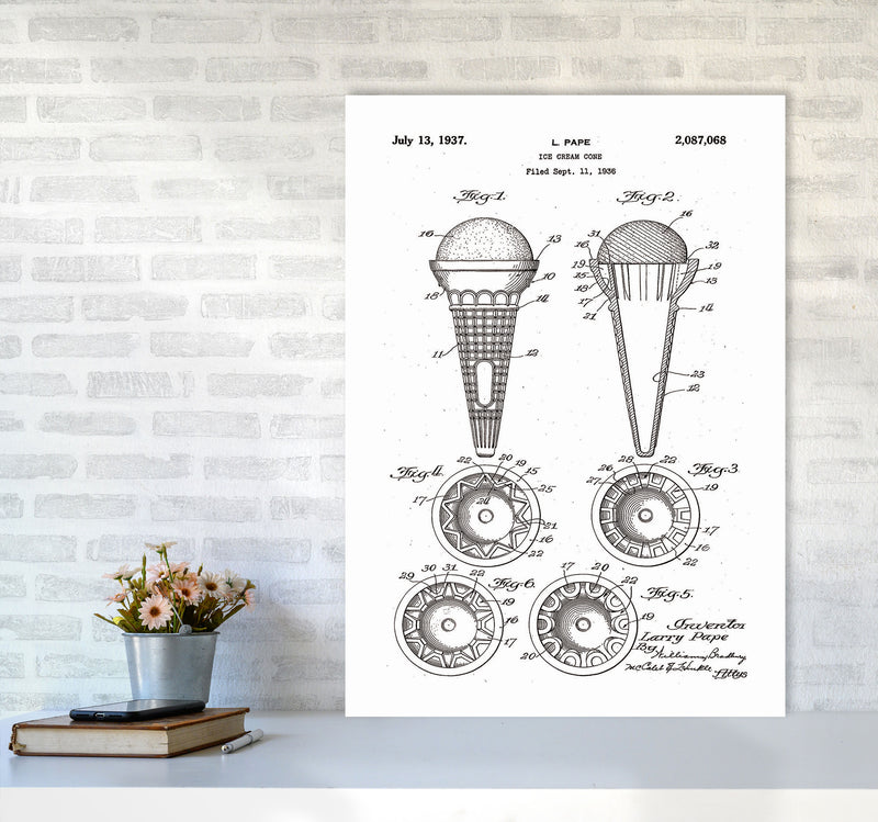 Ice Cream Cone Patent Art Print by Jason Stanley A1 Black Frame
