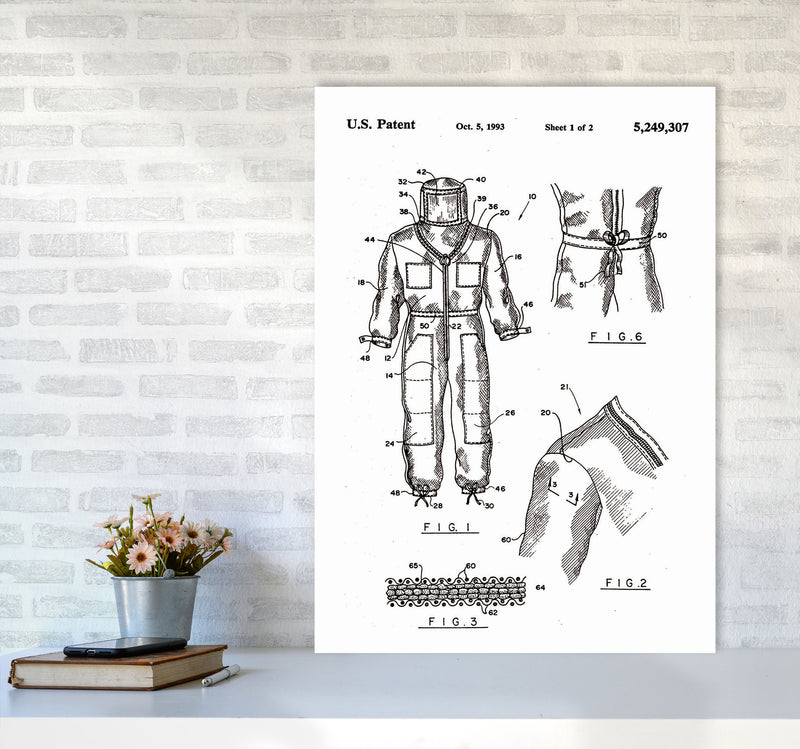 Bee Keeper Suit Patent Art Print by Jason Stanley A1 Black Frame