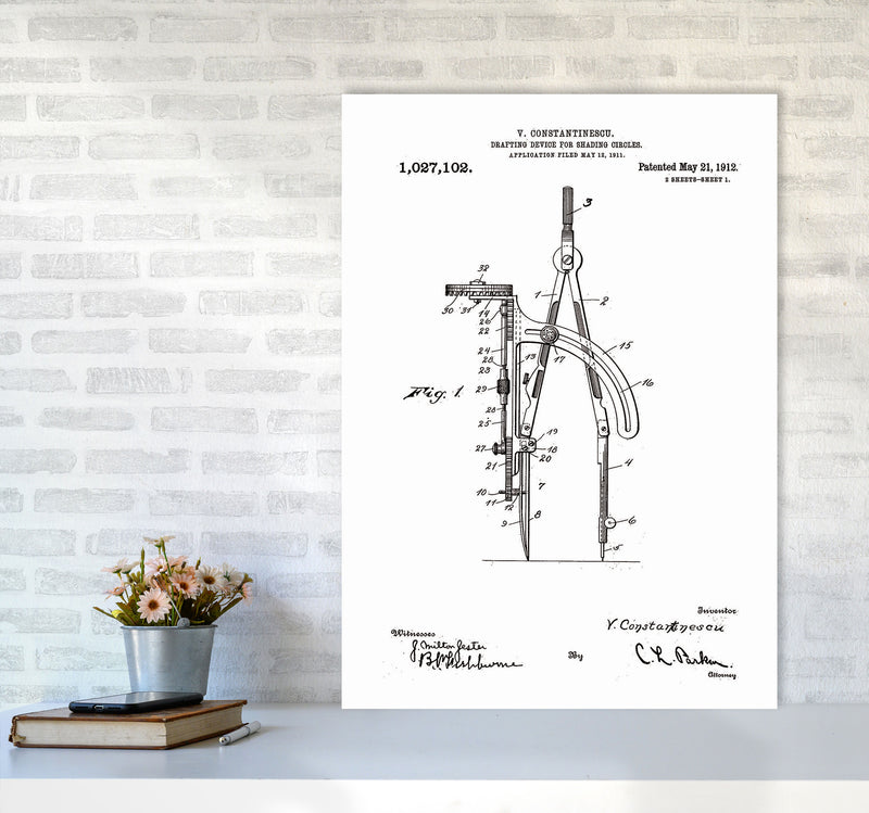 Drafting Device Patent Art Print by Jason Stanley A1 Black Frame