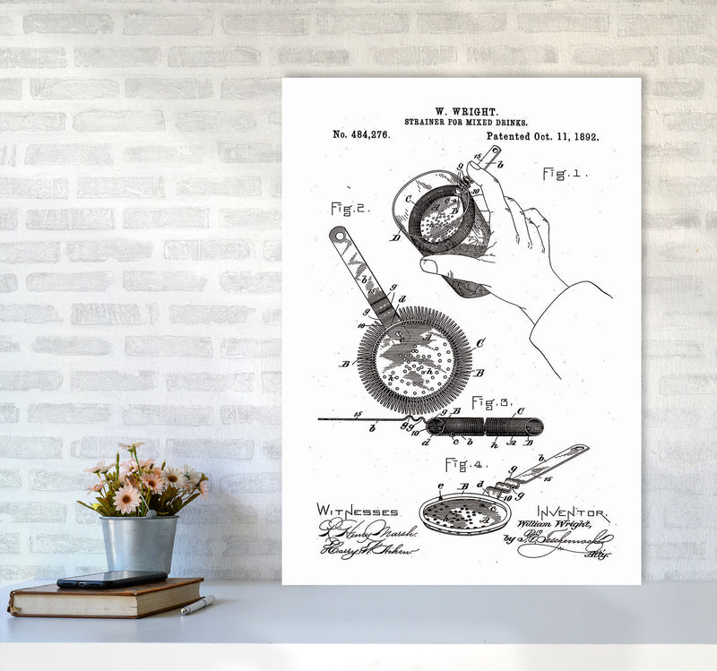 Drink Strainer Patent Art Print by Jason Stanley A1 Black Frame