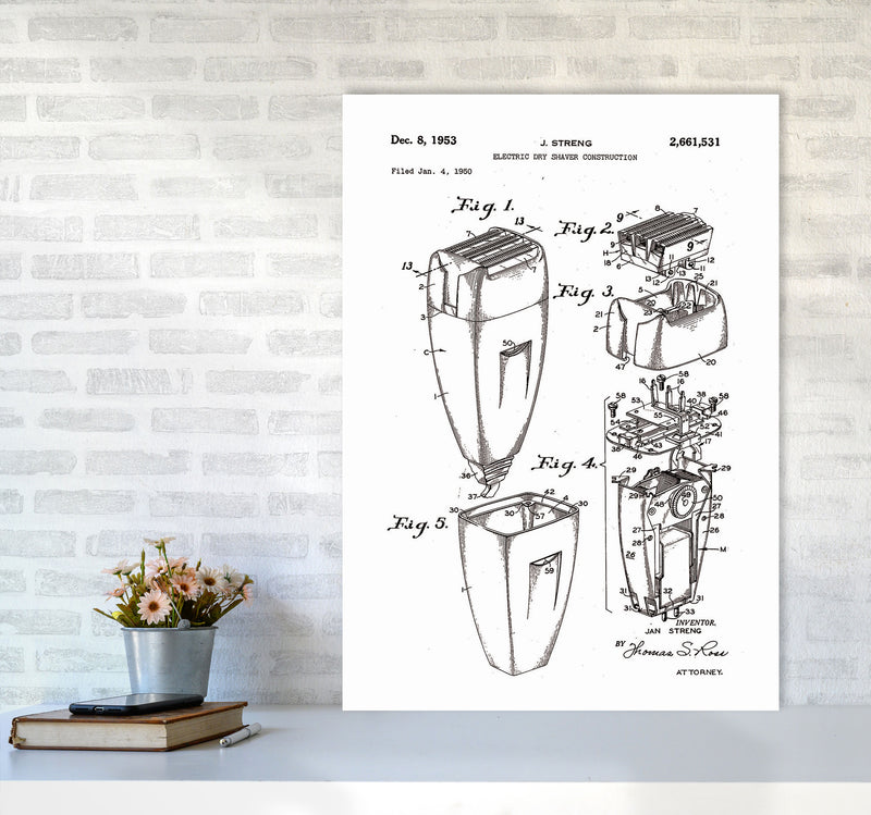 Electric Razor Patent Art Print by Jason Stanley A1 Black Frame