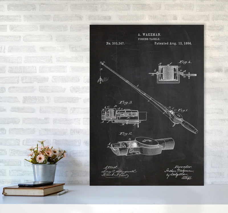 Fishing Rod Patent Art Print by Jason Stanley A1 Black Frame