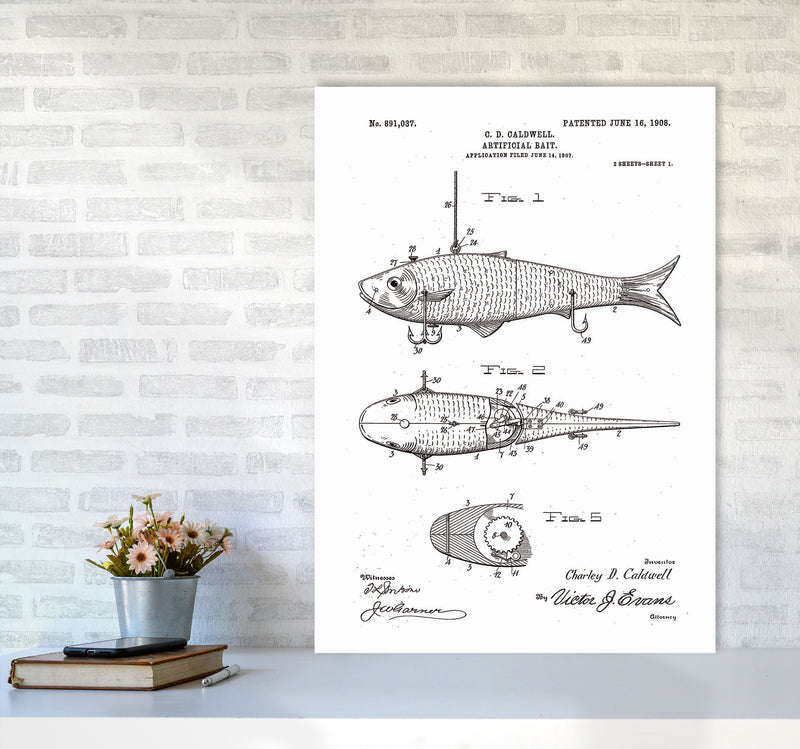 Fishing Lure Patent Art Print by Jason Stanley A1 Black Frame