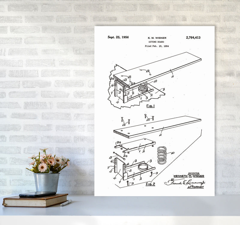 Diving Board Patent Art Print by Jason Stanley A1 Black Frame