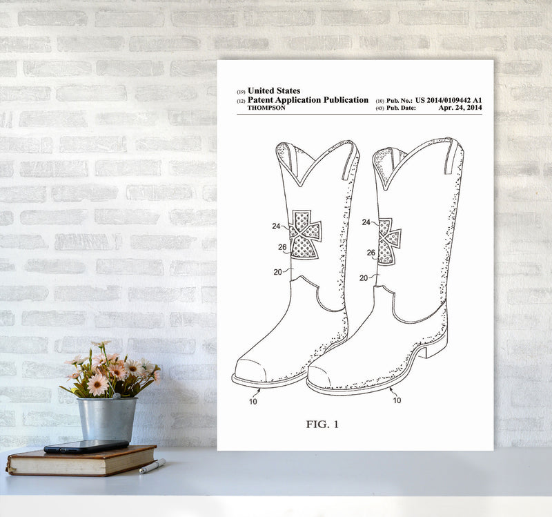 Cowboy Boots Patent Art Print by Jason Stanley A1 Black Frame