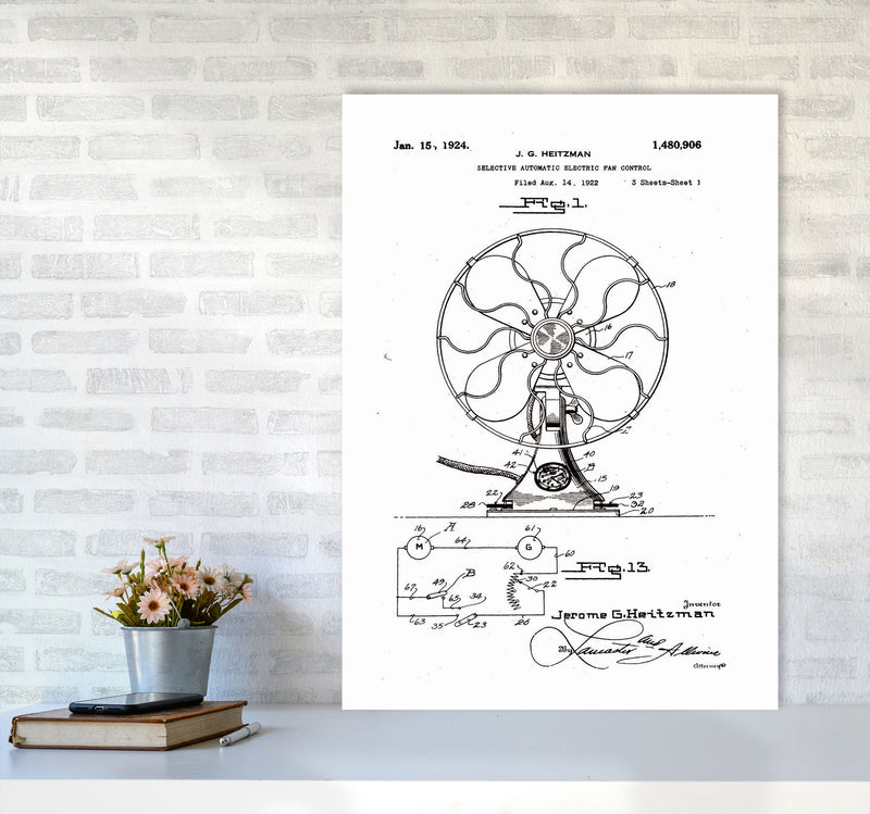 Electric Fan Patent Art Print by Jason Stanley A1 Black Frame