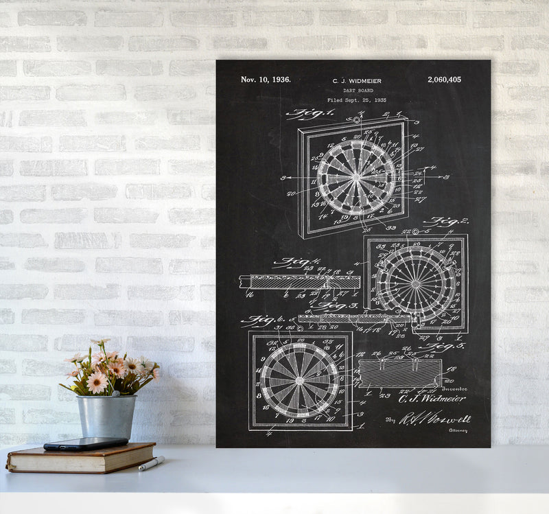 Dart Board Patent Art Print by Jason Stanley A1 Black Frame