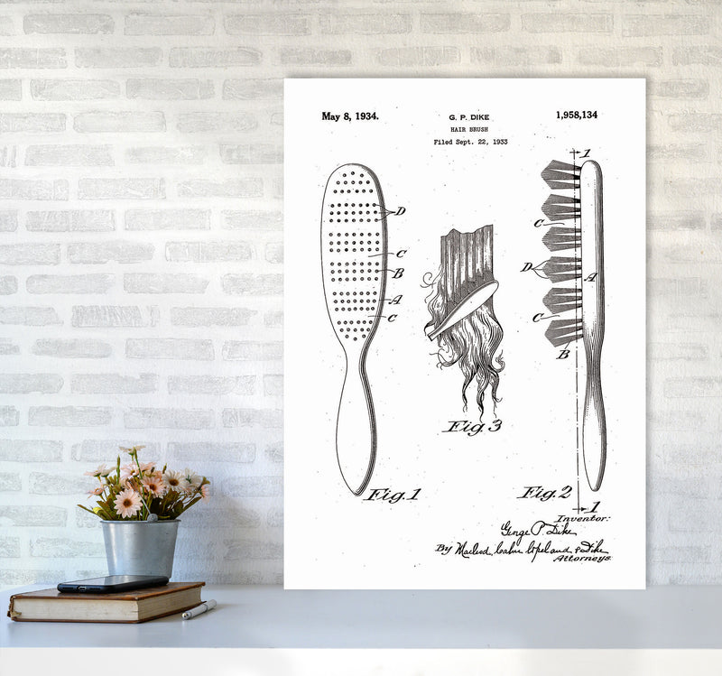 Hair Brush Patent Art Print by Jason Stanley A1 Black Frame