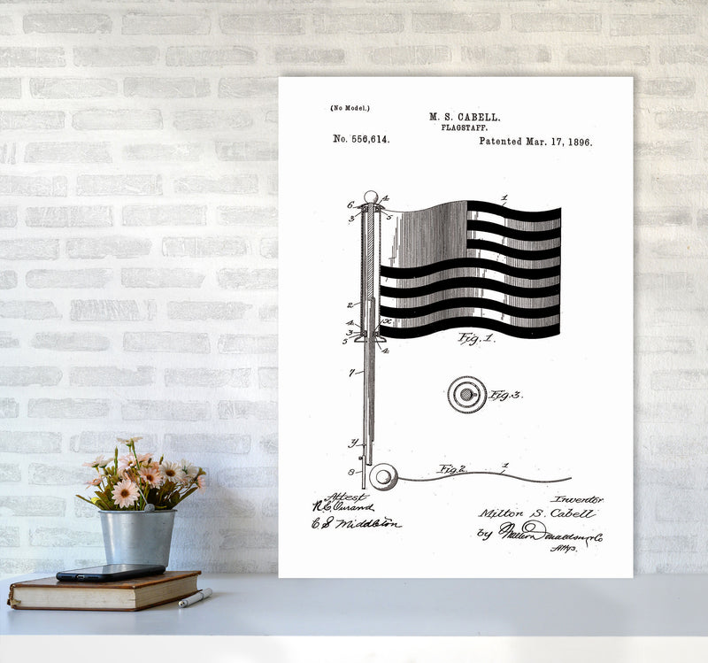 Flagstaff Patent Art Print by Jason Stanley A1 Black Frame