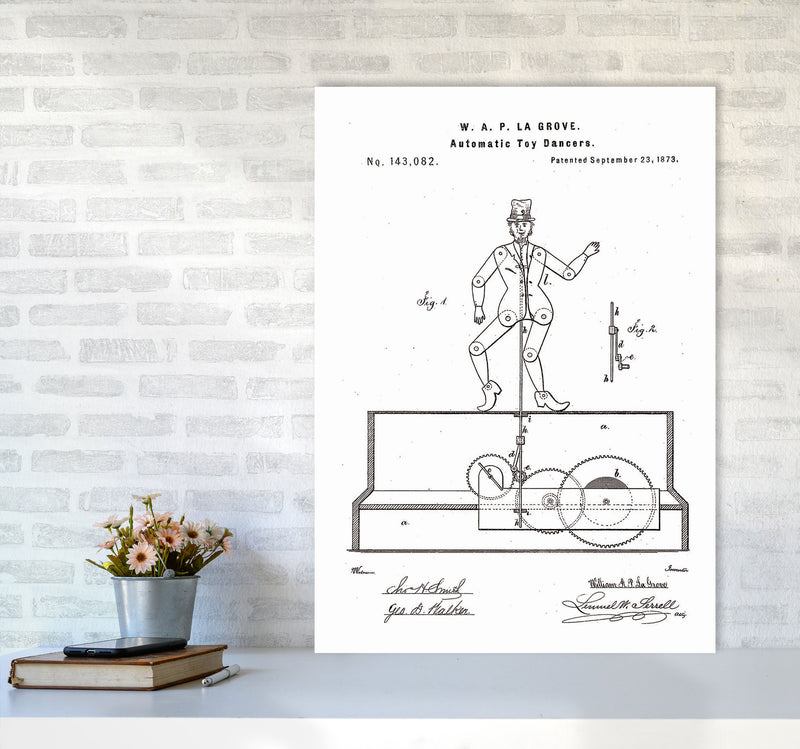 Toy Dancer Patent Art Print by Jason Stanley A1 Black Frame