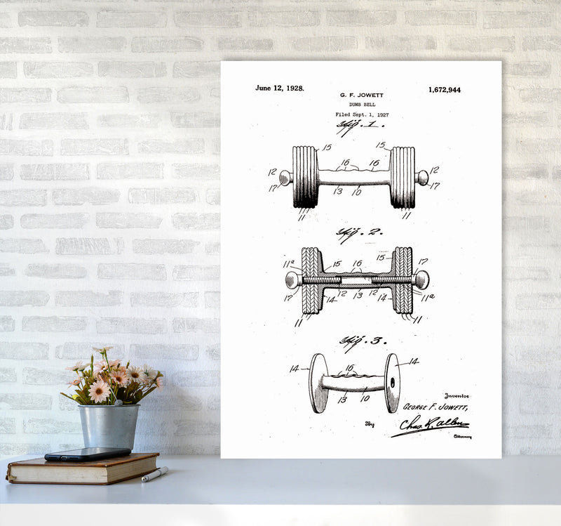 Dumb Bell Patent Art Print by Jason Stanley A1 Black Frame