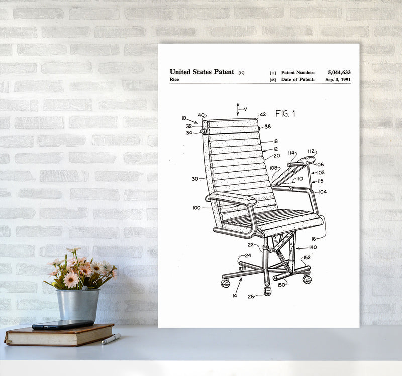 Desk Chair Patent Art Print by Jason Stanley A1 Black Frame