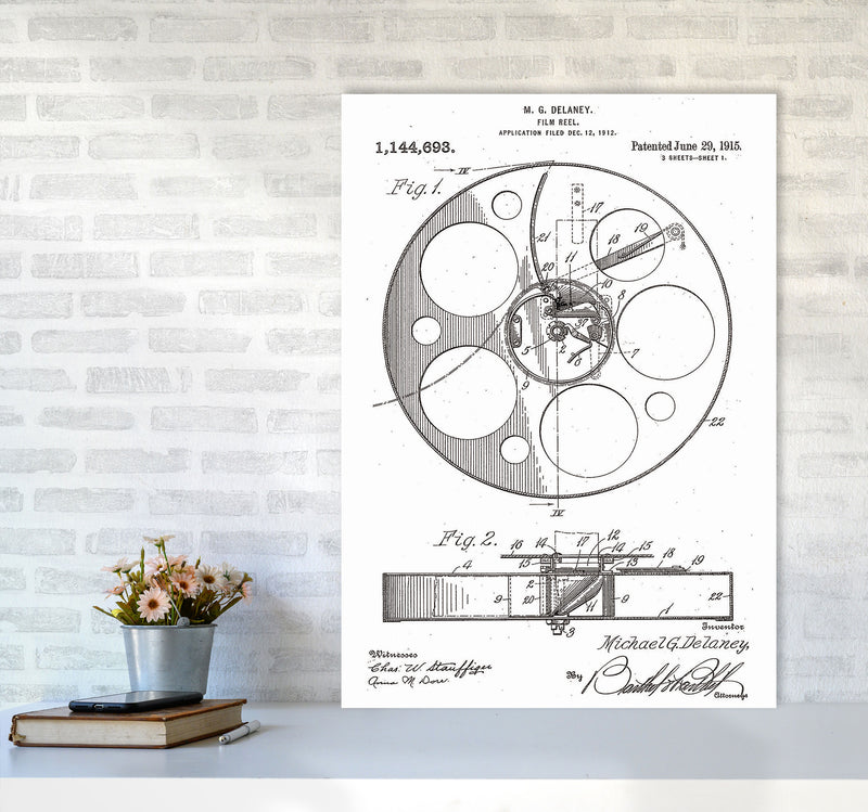 Film Reel Patent Art Print by Jason Stanley A1 Black Frame