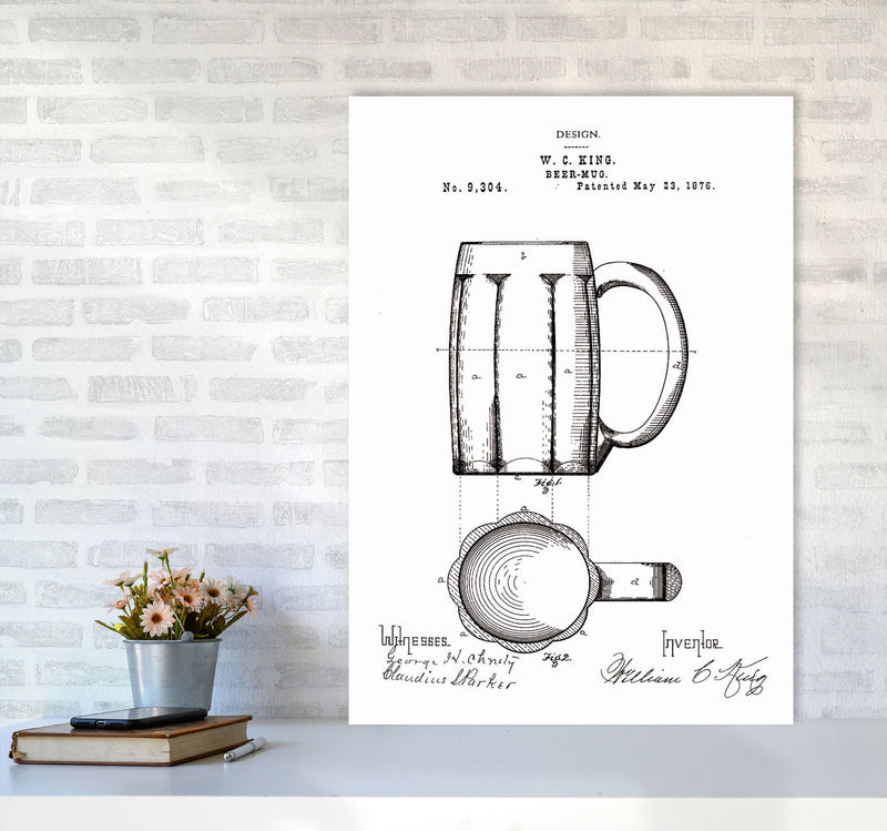 Beer Mug Patent 2 Art Print by Jason Stanley A1 Black Frame