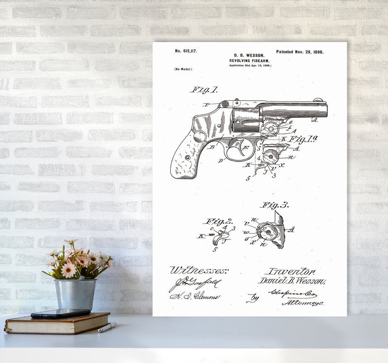 Revolver Patent Art Print by Jason Stanley A1 Black Frame