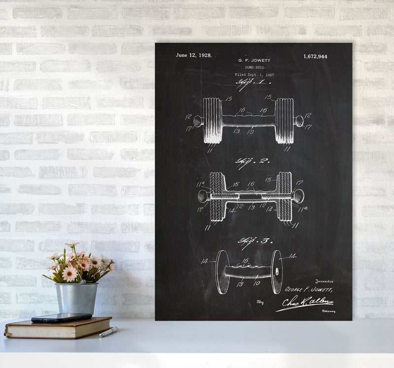 Dumbbell Patent Art Print by Jason Stanley A1 Black Frame