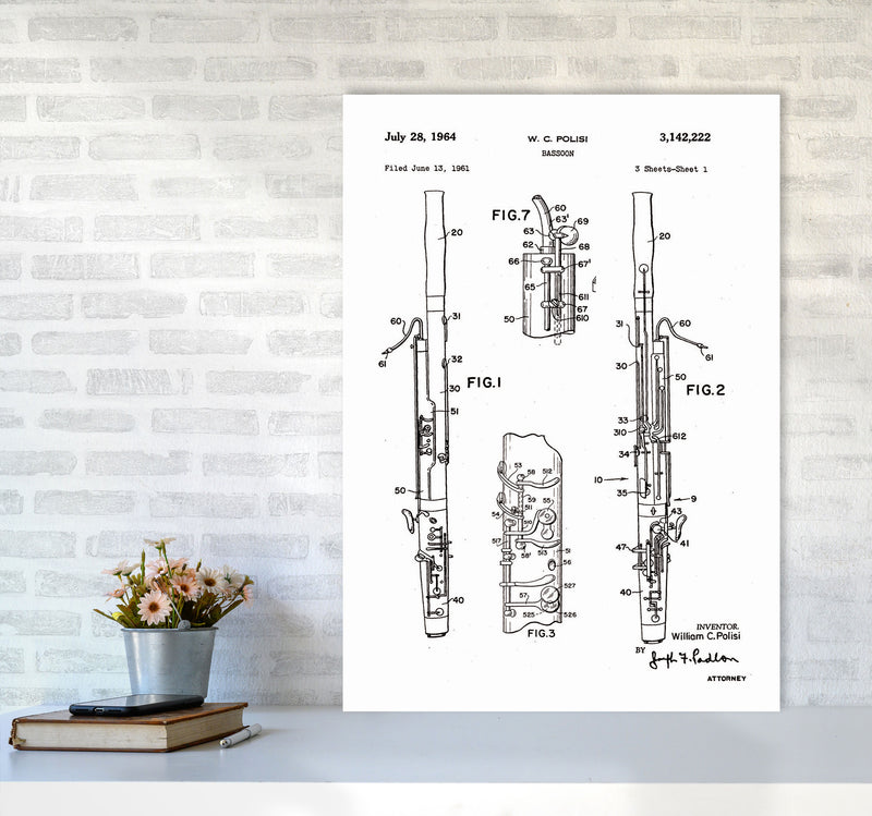 Bassoon Patent Art Print by Jason Stanley A1 Black Frame